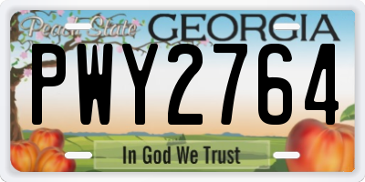 GA license plate PWY2764