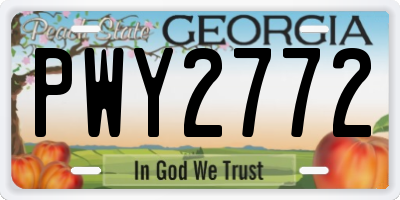 GA license plate PWY2772