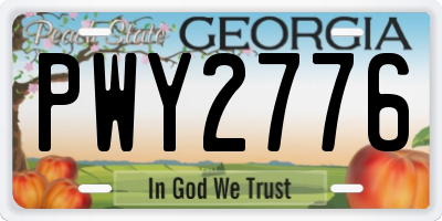 GA license plate PWY2776