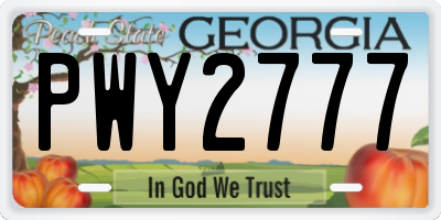 GA license plate PWY2777