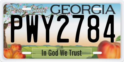 GA license plate PWY2784