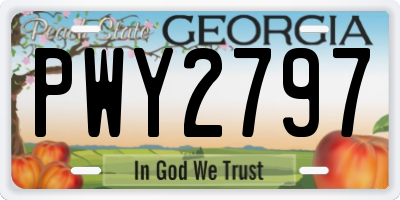 GA license plate PWY2797