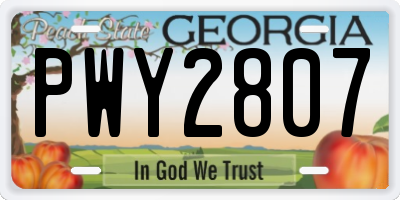 GA license plate PWY2807