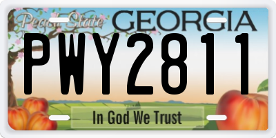 GA license plate PWY2811