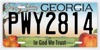 GA license plate PWY2814