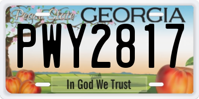 GA license plate PWY2817