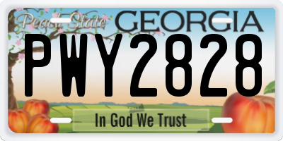 GA license plate PWY2828