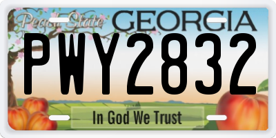GA license plate PWY2832