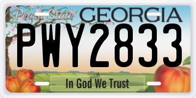 GA license plate PWY2833