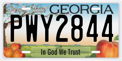 GA license plate PWY2844