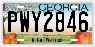 GA license plate PWY2846
