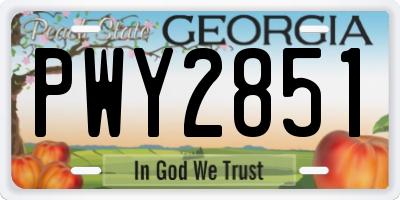 GA license plate PWY2851