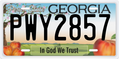 GA license plate PWY2857