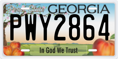 GA license plate PWY2864