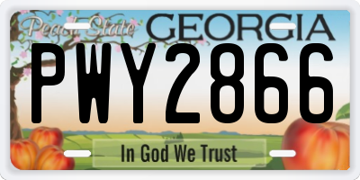 GA license plate PWY2866