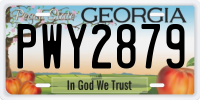 GA license plate PWY2879
