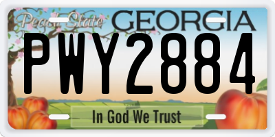 GA license plate PWY2884