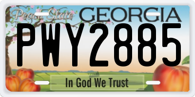 GA license plate PWY2885
