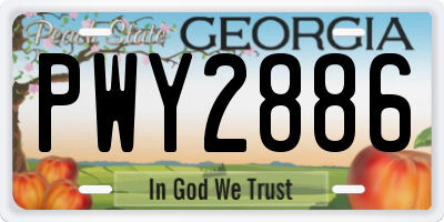 GA license plate PWY2886