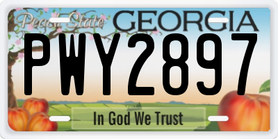 GA license plate PWY2897