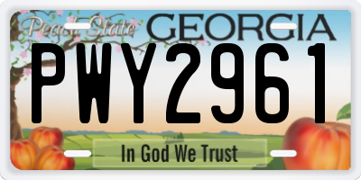 GA license plate PWY2961