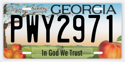 GA license plate PWY2971