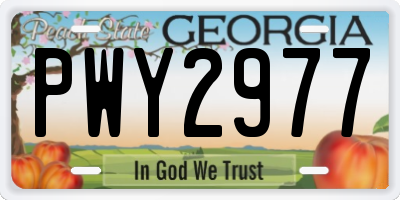 GA license plate PWY2977