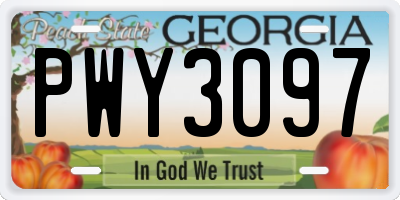 GA license plate PWY3097