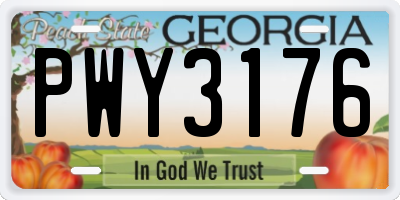 GA license plate PWY3176