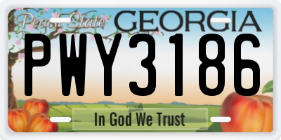 GA license plate PWY3186