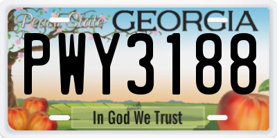 GA license plate PWY3188