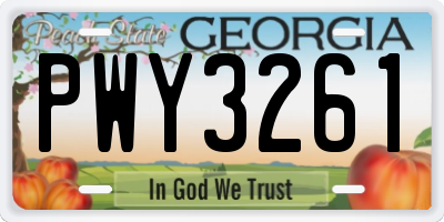 GA license plate PWY3261