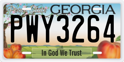 GA license plate PWY3264