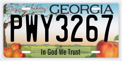 GA license plate PWY3267