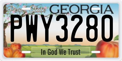 GA license plate PWY3280