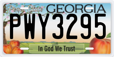 GA license plate PWY3295