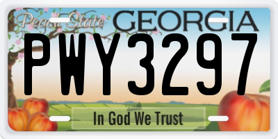 GA license plate PWY3297