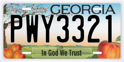 GA license plate PWY3321