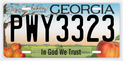 GA license plate PWY3323