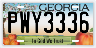 GA license plate PWY3336