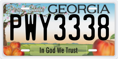 GA license plate PWY3338