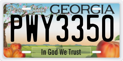 GA license plate PWY3350
