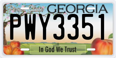 GA license plate PWY3351