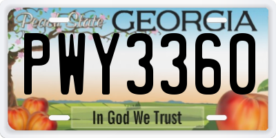 GA license plate PWY3360