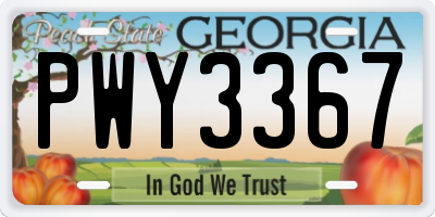 GA license plate PWY3367