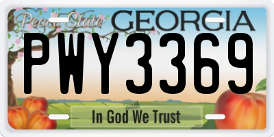 GA license plate PWY3369