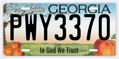 GA license plate PWY3370