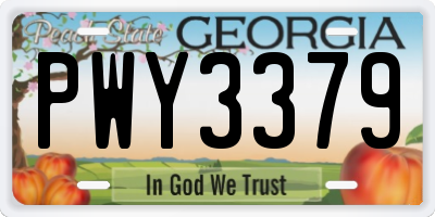 GA license plate PWY3379