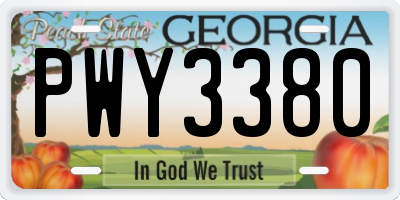 GA license plate PWY3380