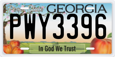 GA license plate PWY3396